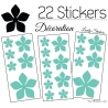 22 Stickers Fleurs 8CM 5CM 3CM  - Vinyle Autocollant decoration