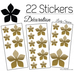 22 Stickers Fleurs 8CM 5CM 3CM  - Vinyle Autocollant decoration