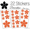 22 Stickers Fleurs 8CM 5CM 3CM  - Vinyle Autocollant decoration