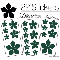 22 Stickers Fleurs 8CM 5CM 3CM  - Vinyle Autocollant decoration