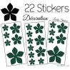 22 Stickers Fleurs 8CM 5CM 3CM  - Vinyle Autocollant decoration