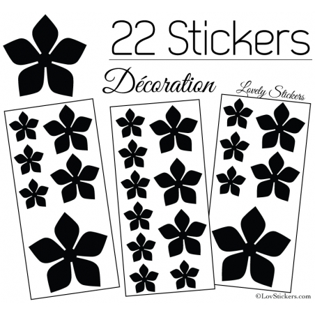 22 Stickers Fleurs 8CM 5CM 3CM - Vinyle Autocollant decoration 22 Stickers Fleurs 8CM 5CM 3CM - Vinyle Autocollant decoration