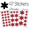 47 Stickers Fleurs 6CM à 3CM - 6 Petales - Autocollant décoration