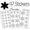 47 Stickers Fleurs 6CM à 3CM - 6 Petales - Autocollant décoration