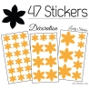 47 Stickers Fleurs 6CM à 3CM - 6 Petales - Autocollant décoration