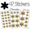 47 Stickers Fleurs 6CM à 3CM - 6 Petales - Autocollant décoration