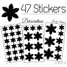 47 Stickers Fleurs 6CM à 3CM - 6 Petales - Autocollant décoration