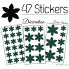 47 Stickers Fleurs 6CM à 3CM - 6 Petales - Autocollant décoration