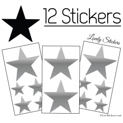 12 Etoiles - Stickers de Decoration Autocollant