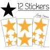 12 Etoiles - Stickers de Decoration Autocollant