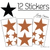 12 Etoiles - Stickers de Decoration Autocollant