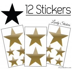 12 Etoiles - Stickers de Decoration Autocollant