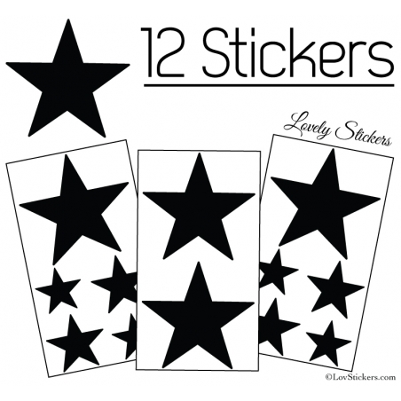 12 Etoiles - Stickers de Decoration Autocollant 12 Etoiles - Stickers de Decoration Autocollant