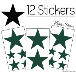 12 Etoiles - Stickers de Decoration Autocollant