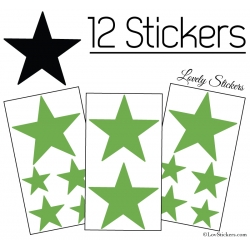 12 Etoiles - Stickers de Decoration Autocollant