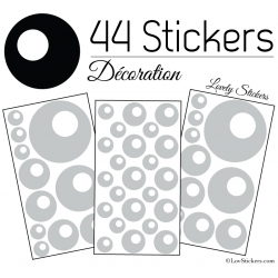 44 Stickers Ronds Bulles - Autocollant Décoration