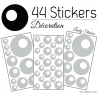 44 Stickers Ronds Bulles - Autocollant Décoration