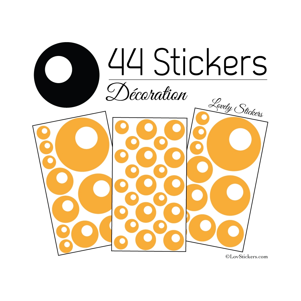 44 Stickers Ronds Bulles - Autocollant Décoration