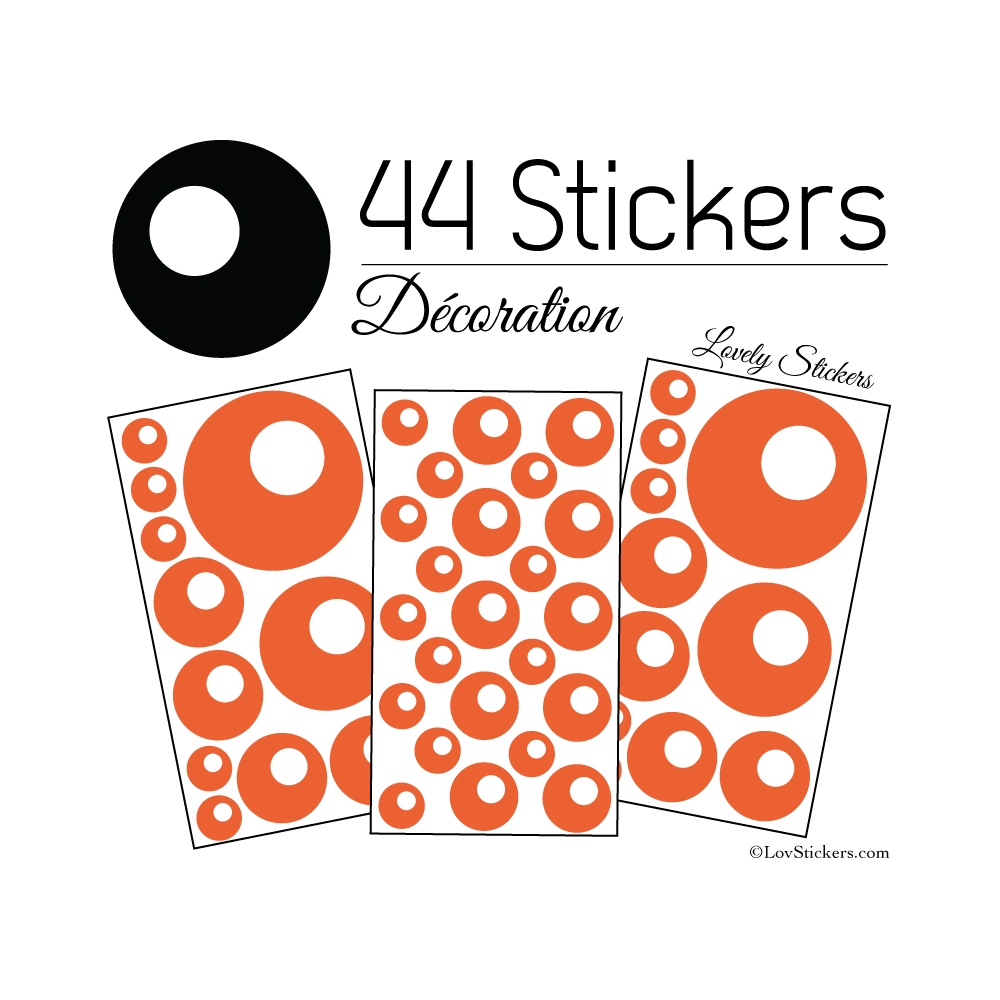 44 Stickers Ronds Bulles - Autocollant Décoration