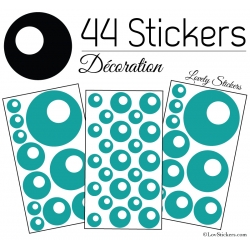 44 Stickers Ronds Bulles - Autocollant Décoration