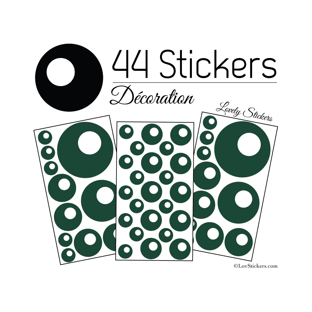 44 Stickers Ronds Bulles - Autocollant Décoration