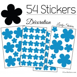 54 Fleurs Stickers - Autocollant decoration modèle fleur No2b