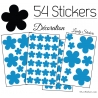 54 Fleurs Stickers - Autocollant decoration modèle fleur No2b