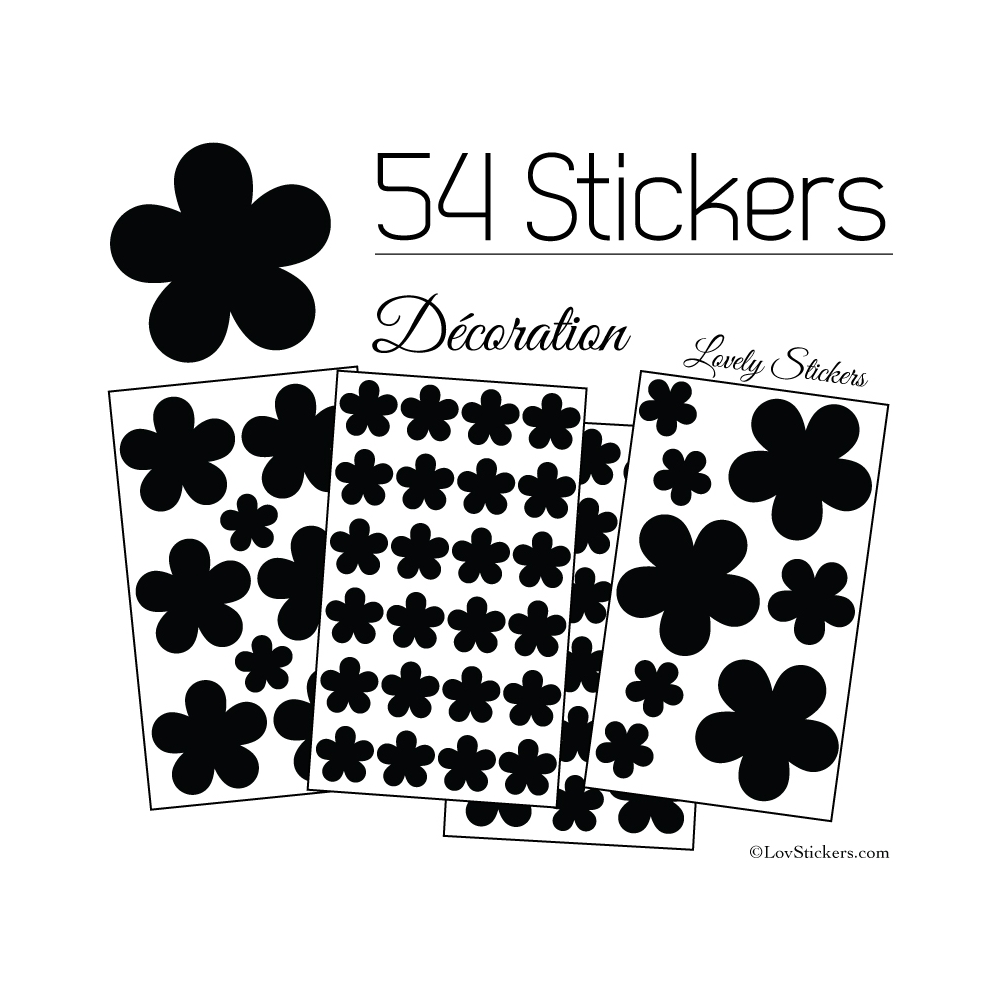54 Fleurs Stickers Autocollant decoration modèle fleur 6,99