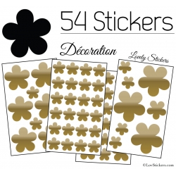 54 Fleurs Stickers - Autocollant decoration modèle fleur No2b