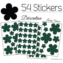 54 Fleurs Stickers - Autocollant decoration modèle fleur No2b