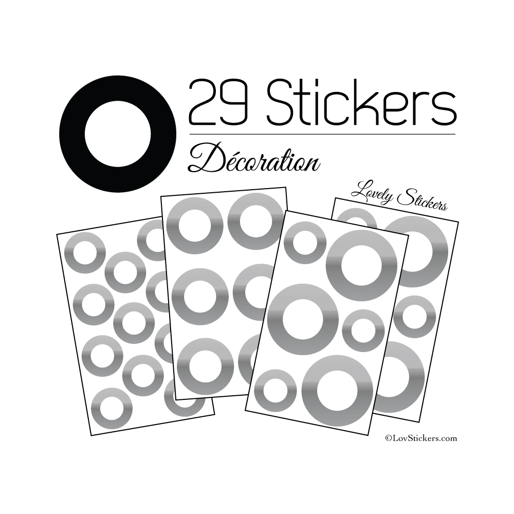 29 Ronds Creux Mixte Stickers - Autocollant décoration