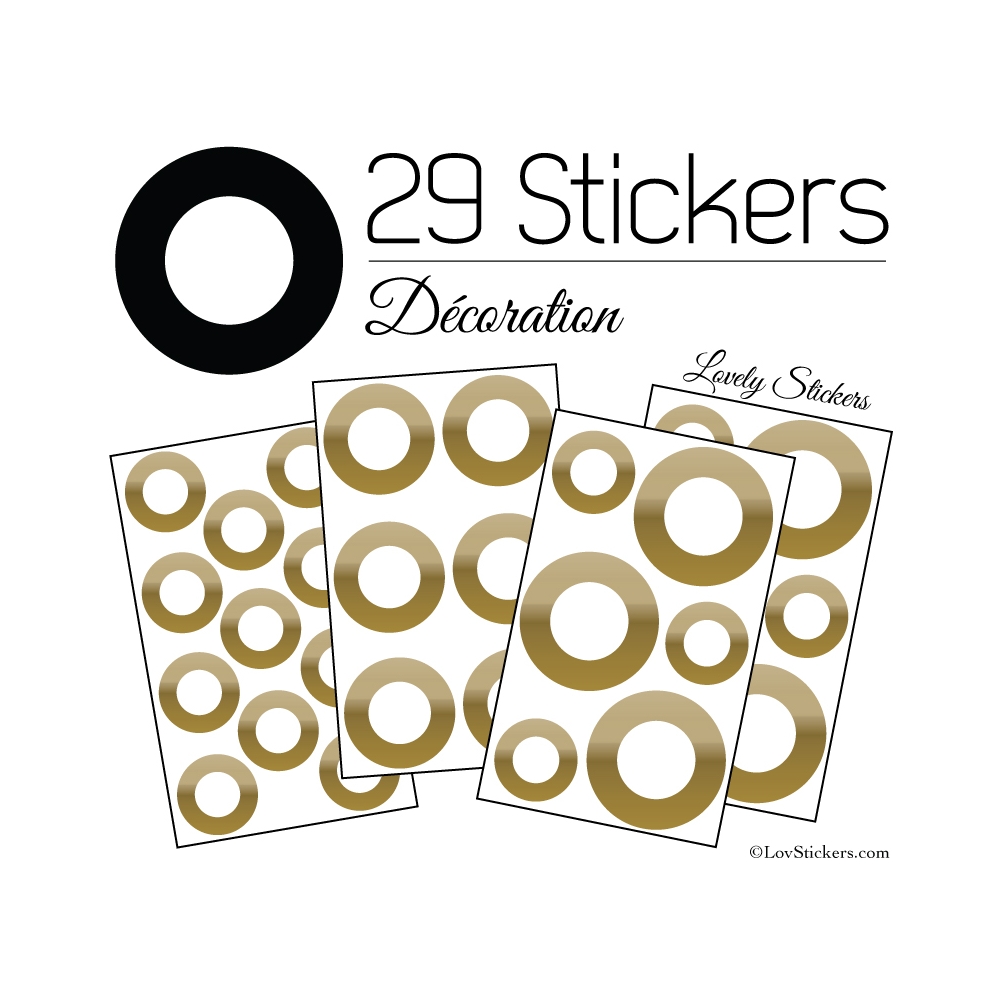 29 Ronds Creux Mixte Stickers - Autocollant décoration