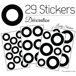 29 Ronds Creux Mixte Stickers - Autocollant décoration