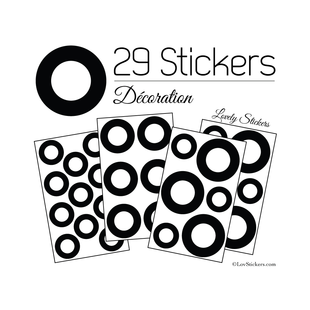 29 Ronds Creux Mixte Stickers - Autocollant décoration 29 Ronds Creux Mixte Stickers - Autocollant décoration