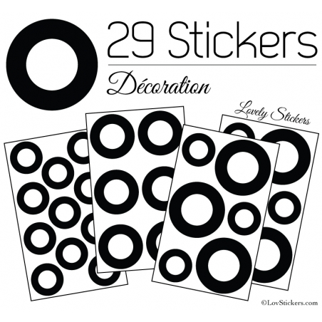 29 Ronds Creux Mixte Stickers - Autocollant décoration 29 Ronds Creux Mixte Stickers - Autocollant décoration