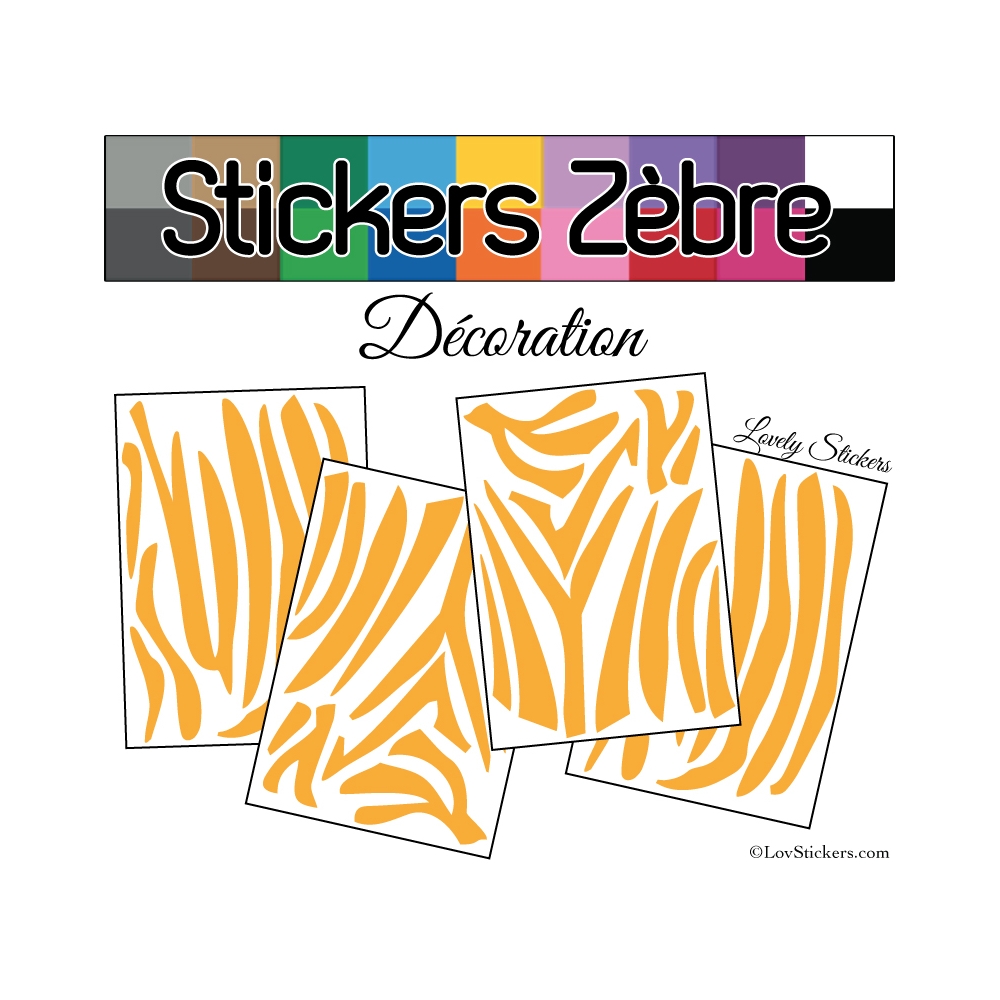 Sticker peau de zèbre - Autocollant LovStickers.com