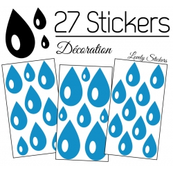 27 Gouttes d'eau Mixte Stickers - Autocollant