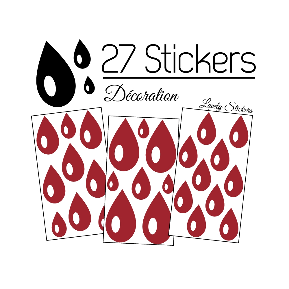 27 Gouttes d'eau Mixte Stickers - Autocollant