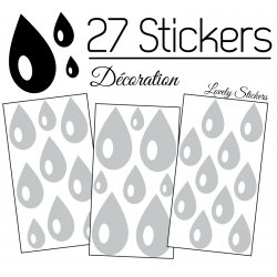 27 Gouttes d'eau Mixte Stickers - Autocollant