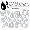 27 Gouttes d'eau Mixte Stickers - Autocollant