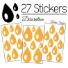 27 Gouttes d'eau Mixte Stickers - Autocollant