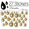 27 Gouttes d'eau Mixte Stickers - Autocollant