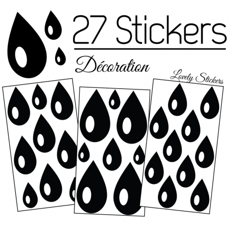 27 Gouttes d'eau Mixte Stickers - Autocollant 27 Gouttes d'eau Mixte Stickers - Autocollant