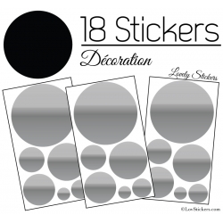 Stickers 18 Ronds Mixte - Decoration Intérieur