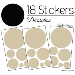 Stickers 18 Ronds Mixte - Decoration Intérieur