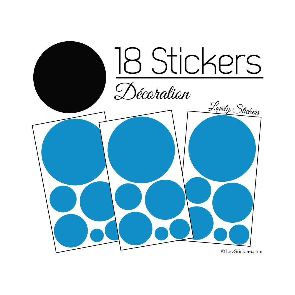 Stickers 18 Ronds Mixte - Decoration Intérieur