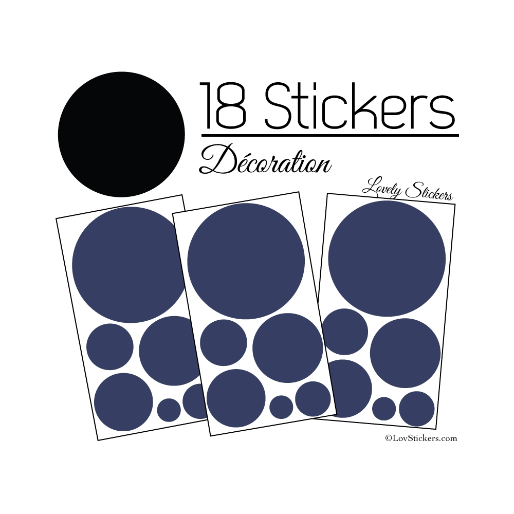 Stickers 18 Ronds Mixte - Decoration Intérieur