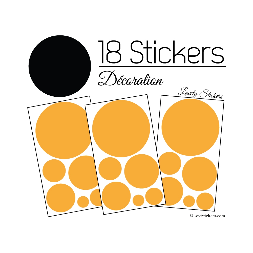 Stickers 18 Ronds Mixte - Decoration Intérieur