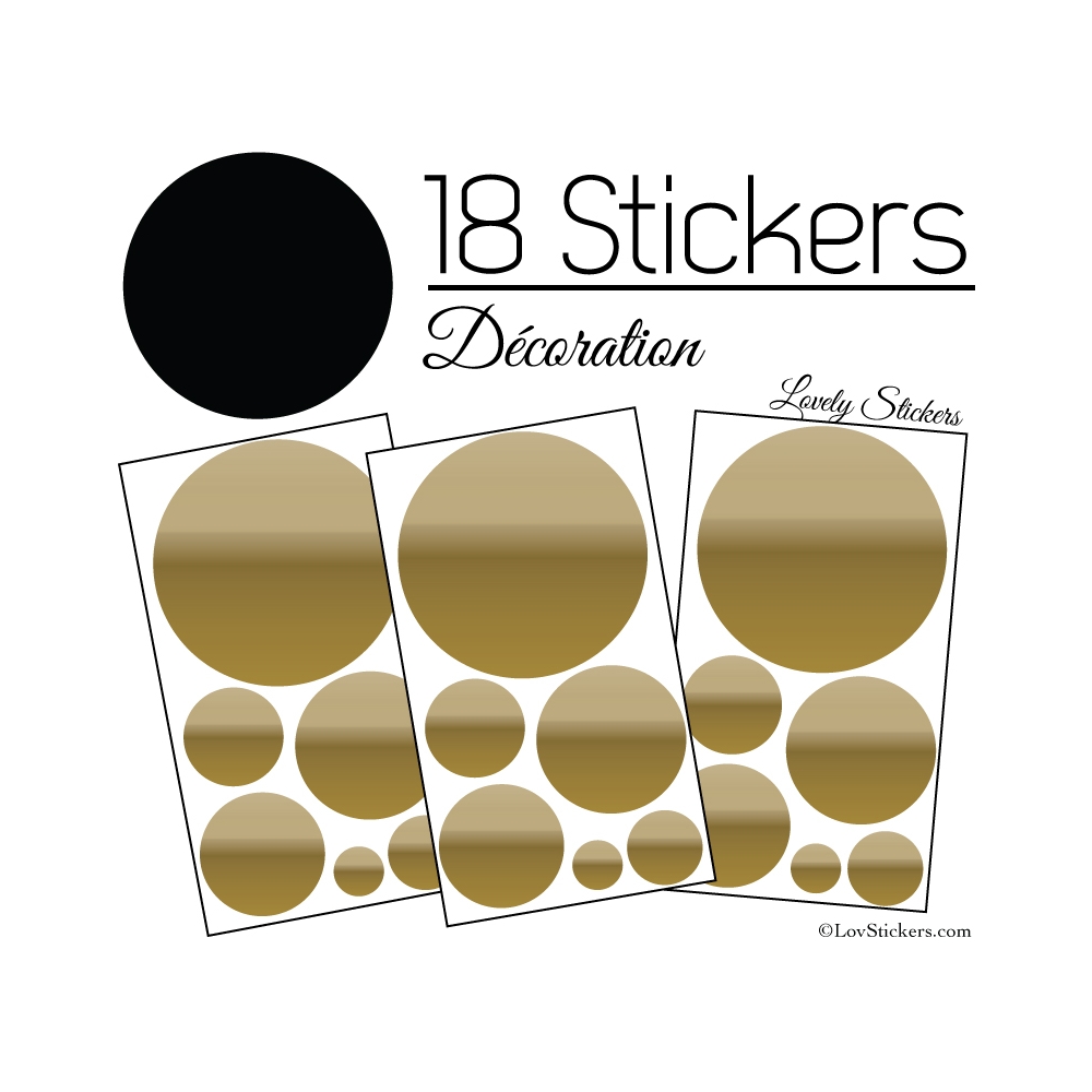 Stickers 18 Ronds Mixte - Decoration Intérieur