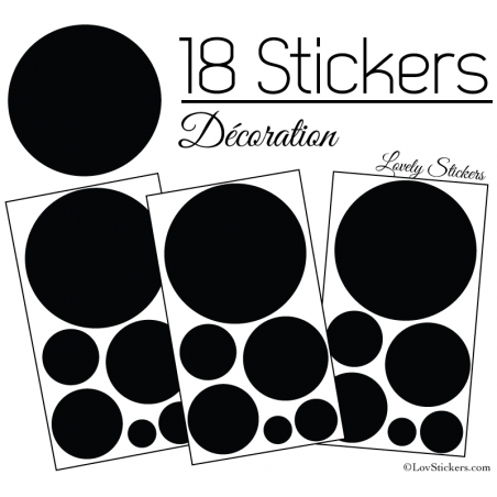 Stickers 18 Ronds Mixte - Decoration Intérieur Stickers 18 Ronds Mixte - Decoration Intérieur